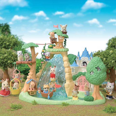  Đồ chơi thác nước trong rừng KO-75 Sylvanian Families Family Trip Home Big Waterfall Secret Forest 
