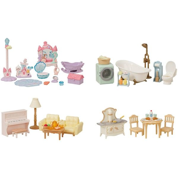 S-213 Large House with Red Roof Deluxe Furniture Set 23win11