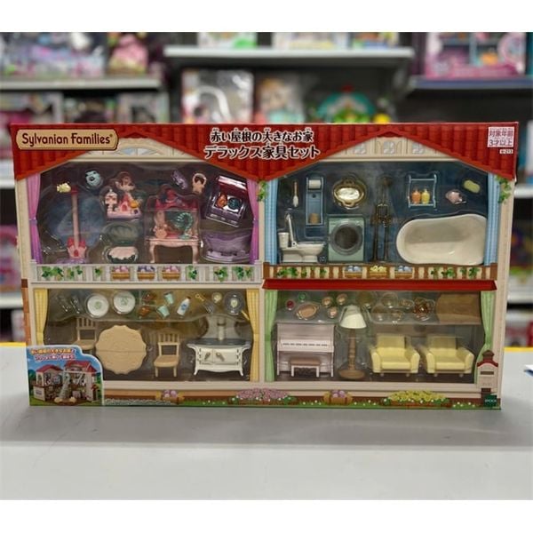 S-213 Large House with Red Roof Deluxe Furniture Set 23win11