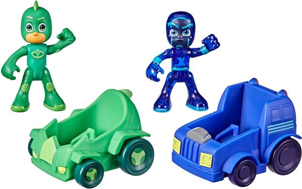 Bộ Nhân Vật Và Ô Tô PJ Masks Gekko vs Night Ninja Battle Racers