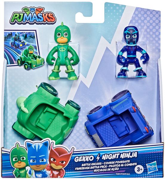 Bộ Nhân Vật Và Ô Tô PJ Masks Gekko vs Night Ninja Battle Racers