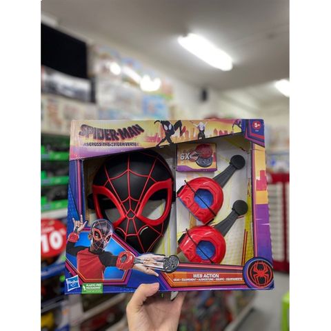  Marvel Spider-Man: Across the Spider-Verse Web Action Gear, Miles Morales Costume Mask and Gauntlets 