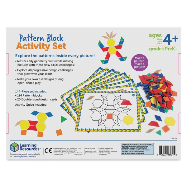  LEARNING RESOURCES 6134 PATTERN BLOCK Activity Center DESIGN AND DISCOVER 
