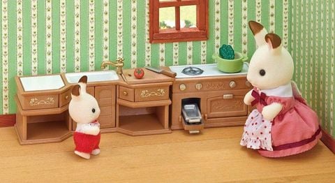  Bộ đồ chơi nội thất Sylvanian Families 5222 Stove Sink and Counter Kitchen Set 