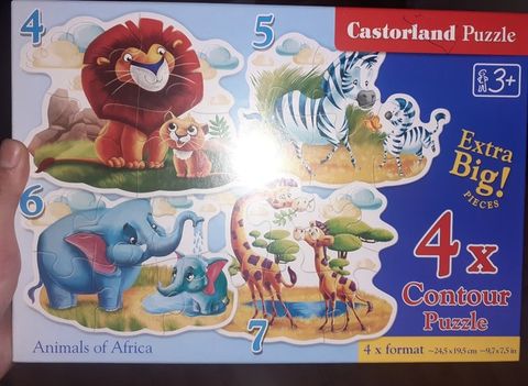  Xếp hình puzzle các loài động vật ở Châu Phi 4 bộ 4/5/6/7 mảnh CASTORLAND B-044542 