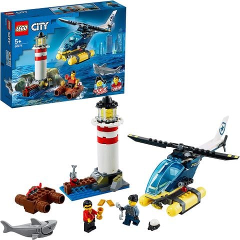  Bộ lắp ghép mô hình Lego 60274 Trực Thăng Bắt Cướp Hải Đăng 