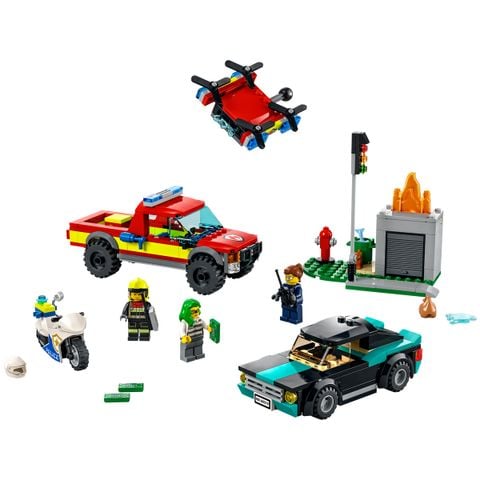  Lego City 60319 - Fire Rescue & Police Chase (295 Mảnh Ghép) 