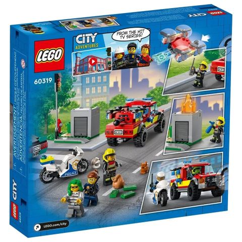  Lego Xe Cứu Hỏa City 60319 Fire Rescue & Police Chase 295 Mảnh 
