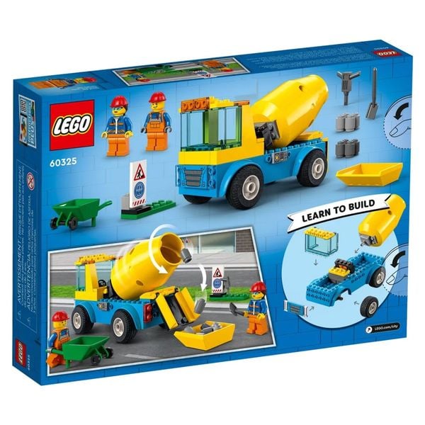 Lego City 60325 Xe Tải Cement Mixer Truck 85 Mảnh
