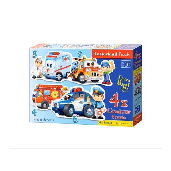 Xếp hình Puzzle Các Phương Tiện Cứu Hộ 4 bộ 4/5/6/7 mảnh CASTORLAND