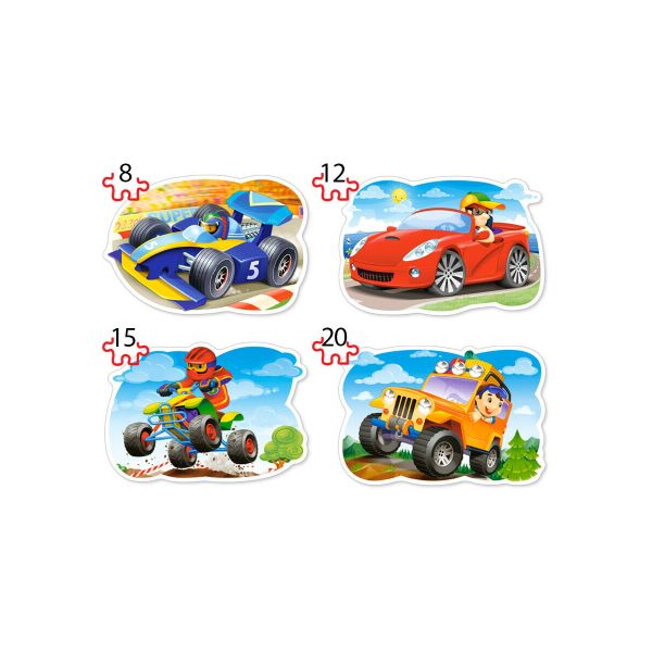 Xếp hình Puzzle Phương Tiện Cơ Giới 4 bộ 8/12/15/20 mảnh CASTORLAND