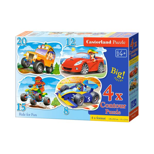 Xếp hình Puzzle Phương Tiện Cơ Giới 4 bộ 8/12/15/20 mảnh CASTORLAND