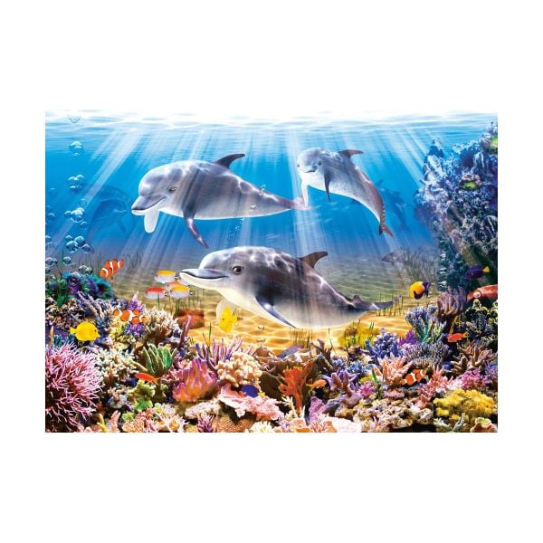 Tranh ghép hình puzzle 500 mảnh Dolphins Underwater Castorland