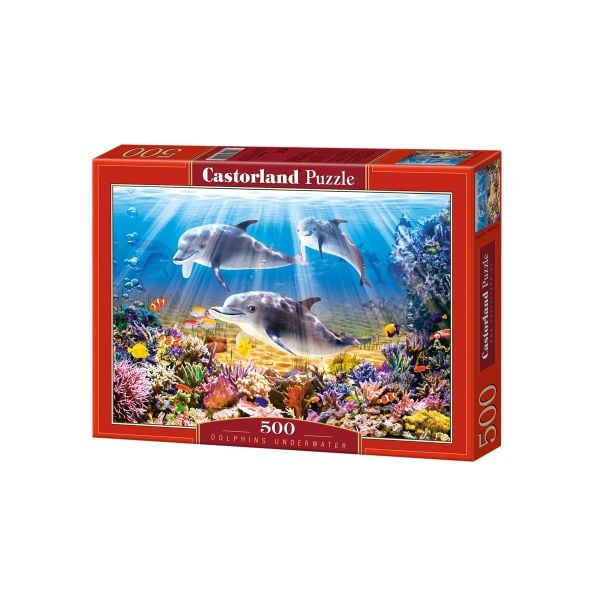 Tranh ghép hình puzzle 500 mảnh Dolphins Underwater Castorland