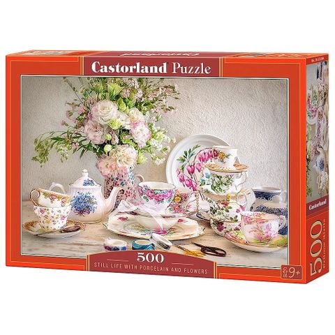  Xếp hình puzzle tranh tĩnh vật với gốm sứ và hoa 500 mảnh CASTORLAND B-53384 
