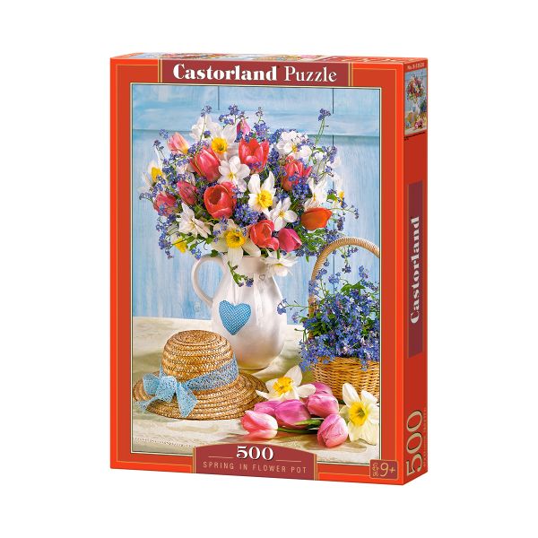 Xếp hình puzzle mùa xuân với chậu hoa 500 mảnh CASTORLAND B-53520