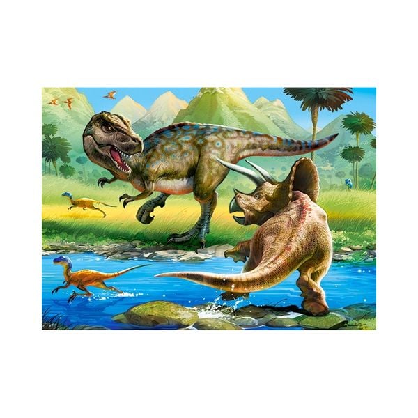 Xếp hình puzzle khủng long Tyrannosaurus vs Triceratops 70 mảnh CASTORLAND B-070084