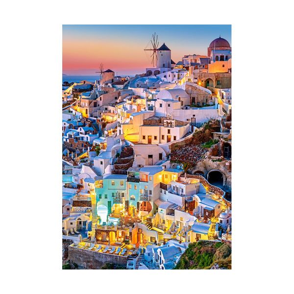 Xếp hình puzzle ánh đèn về đêm ở Santorini 1000 mảnh CASTORLAND C-103522