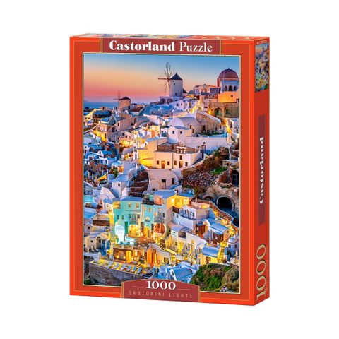  Xếp hình puzzle ánh đèn về đêm ở Santorini 1000 mảnh CASTORLAND C-103522 