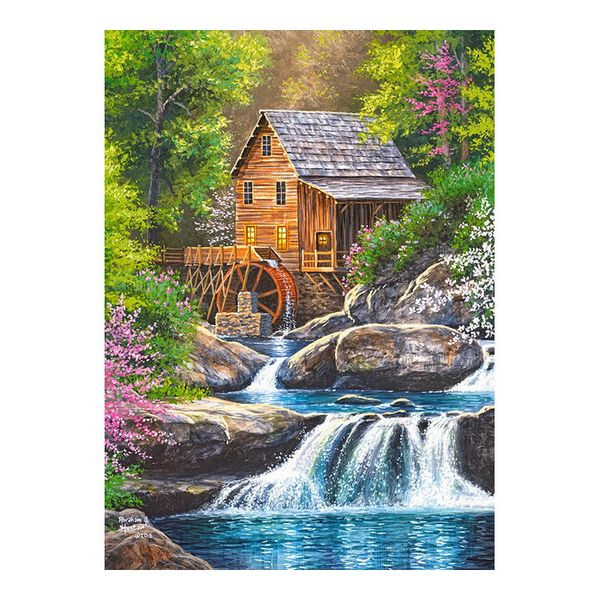Xếp hình puzzle mùa xuân ở ngôi nhà nhỏ ven sông 1000 mảnh CASTORLAND C-104055
