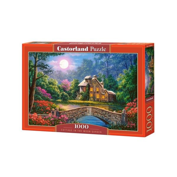 Tranh ghép hình puzzle 1000 mảnh Cottage in the Moon Garden Castorland