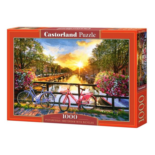 Xếp hình Puzzle Picturesque Amsterdam with Bicycles 1000 mảnh Castorla