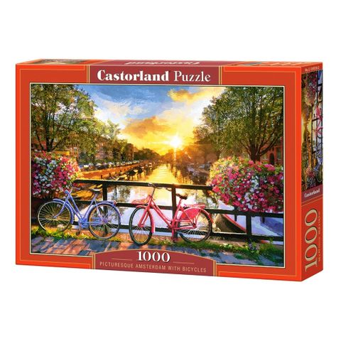  Xếp hình Puzzle Picturesque Amsterdam with Bicycles 1000 mảnh Castorland C104536 