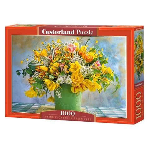  Xếp hình puzzle hoa mùa xuân với chậu xanh 1000 mảnh CASTORLAND C-104567 