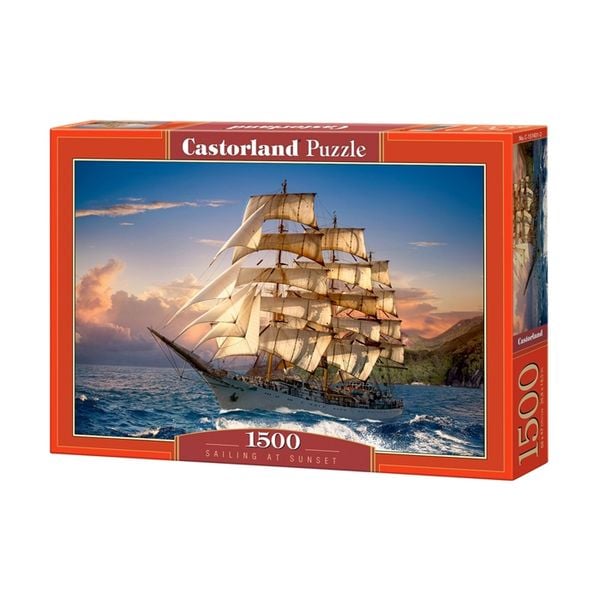 Tranh ghép hình puzzle 1500 mảnh Sailing at Sunset Castorland