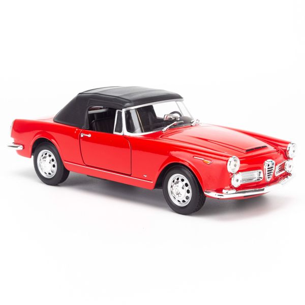  Mô hình xe Alfa Romeo Spider 2600 1960 (Soft Top) 1:24 Welly-24003W- Red 