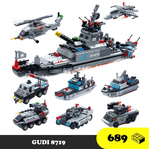  8719 - Lắp ráp quân sự 8 trong 1 