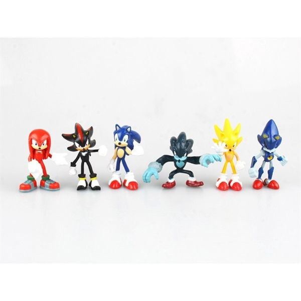  Sonic the Hedgehog Sonic, Shadow, Werehog, Metal Sonic, Knuckles, Super Sonic Figure Set of 6 