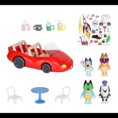 Bộ đồ chơi Bluey Vehicle and 4 Figure Pack, Escape Convertible 