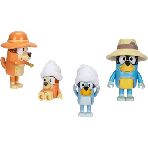  Bluey Holiday Figure 4-Pack Family Trip 