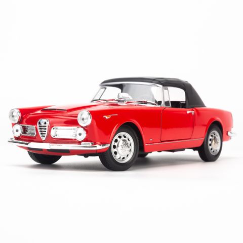 Mô hình xe Alfa Romeo Spider 2600 1960 (Soft Top) 1:24 Welly-24003HW- Red 