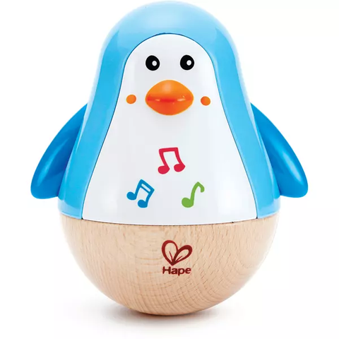 Đồ chơi lật đật gỗ Hape Penguin Musical Wobbler E0331 
