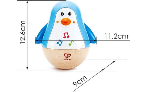  Đồ chơi lật đật gỗ Hape Penguin Musical Wobbler E0331 