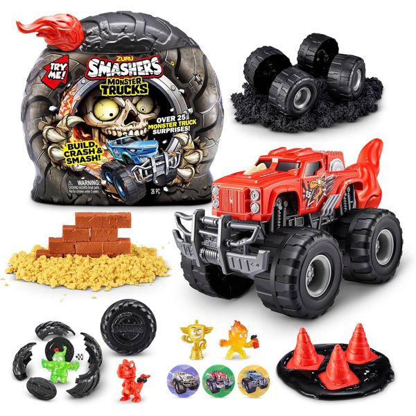 23win08 com bánh xe 74103A Smashers Monster Trucks Pack Red