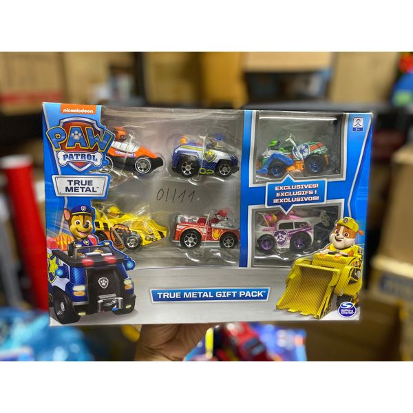 Set mô hình xe cứu hộ " Paw Patrol True Metal Chase, Zuma, Rubble, Marshall, Skye & Rocky