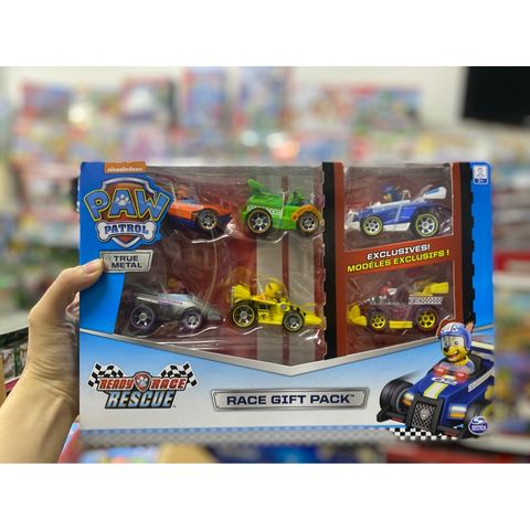  Set 6 mô hình xe 6054522 PAW PATROL - RACE GIFT PACK WITH 6 VEHICLES IN METAL 