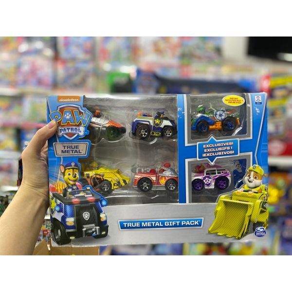 Set 6 mô hình xe 6058350 Paw Patrol, True Metal Classic Gift Pack of 6 Collectible Die-Cast Vehicles, 1:55 Scale-1