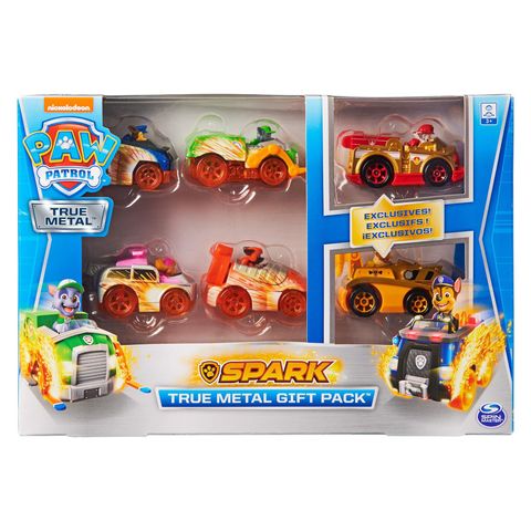  Spin Master Paw Patrol True Metal Spark Gift Pack of 6 Collectible Die-Cast Vehicles 