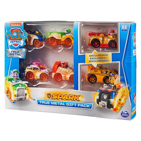  Spin Master Paw Patrol True Metal Spark Gift Pack of 6 Collectible Die-Cast Vehicles 