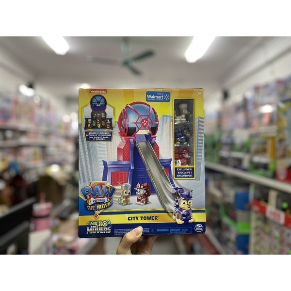 Đồ chơi tháp thành phố 6061042- PAW Patrol, Micro Movers Movie City Tower with 3 Figures