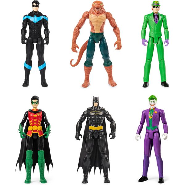 Set 6 mô hình 6064966 - DC Comics, Batman 6-Pack | Batman, Robin, Nightwing, The Joker, The Riddler, Copperhead