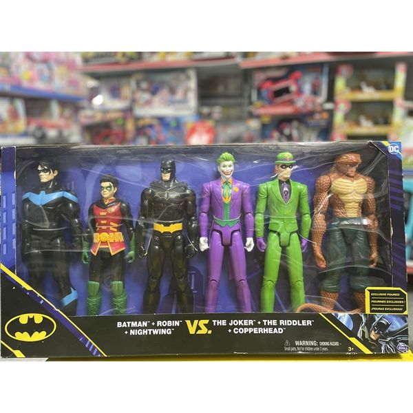 Set 6 mô hình 6064966 - DC Comics, Batman 6-Pack | Batman, Robin, Nightwing, The Joker, The Riddler, Copperhead