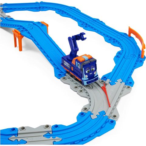  6060209 -Mighty Express with Milo Toy Train, 32-Piece ( da gom tau xanh) 