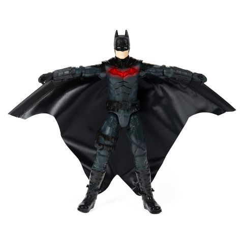  6060510 - DC Comics, Batman 30cm Wingsuit Action Figure with Lights and Phrases, Expanding Wings 