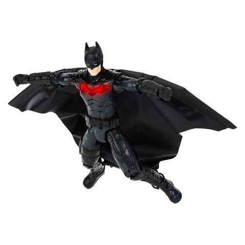  6060510 - DC Comics, Batman 30cm Wingsuit Action Figure with Lights and Phrases, Expanding Wings 
