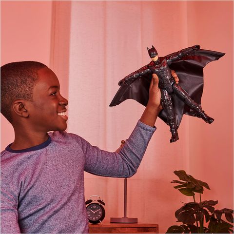  6060510 - DC Comics, Batman 30cm Wingsuit Action Figure with Lights and Phrases, Expanding Wings 